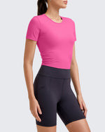 G4Free - Ribbed Slim Workout Crop Short Sleeve -GF25K320CA-S