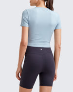 G4Free - Ribbed Slim Workout Crop Short Sleeve -GF25K320CA-S