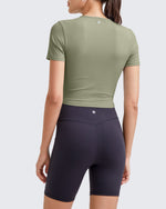 G4Free - Ribbed Slim Workout Crop Short Sleeve -GF25K320CA-S