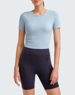 G4Free - Ribbed Slim Workout Crop Short Sleeve -GF25K320EA-S