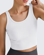G4Free - Ribbed Slim Workout Tank Crop Tops -GF25L339AA-S