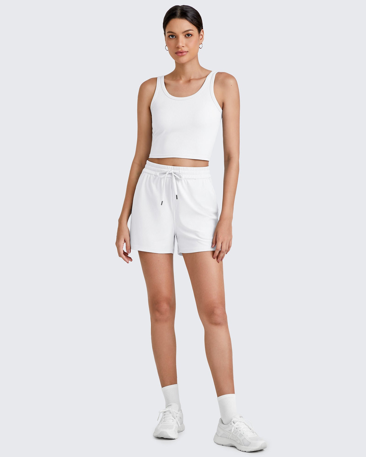 G4Free - Ribbed Slim Workout Tank Crop Tops -GF25L339AA-S