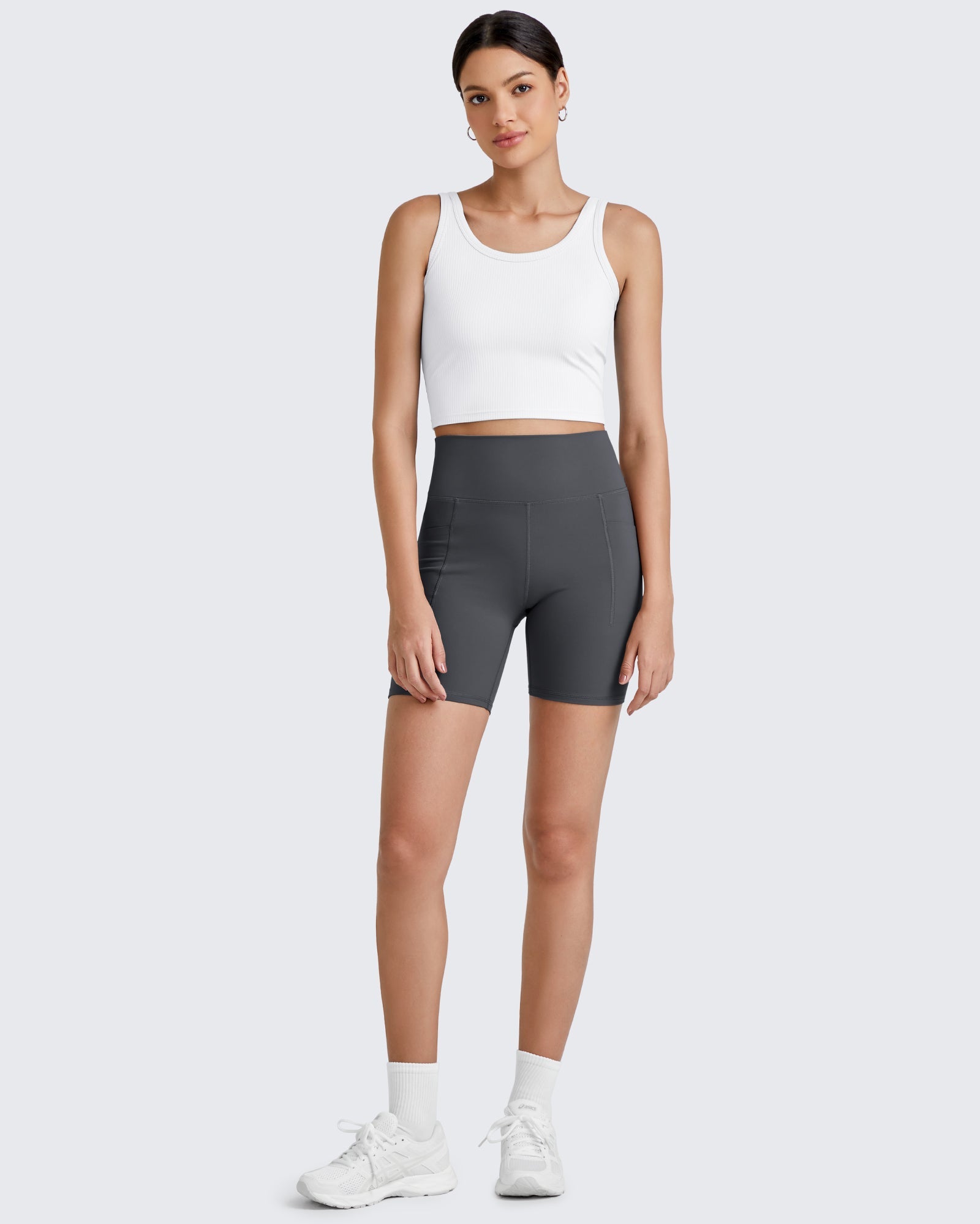 G4Free - Ribbed Slim Workout Tank Crop Tops -GF25L339AA-S