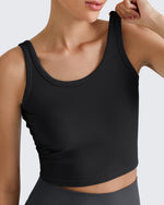 G4Free - Ribbed Slim Workout Tank Crop Tops -GF25L339AA-S