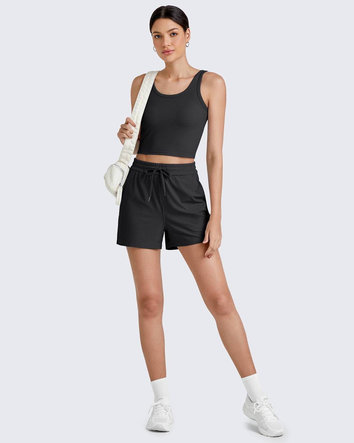 G4Free - Ribbed Slim Workout Tank Crop Tops -GF25L339AA-S