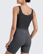 G4Free - Ribbed Slim Workout Tank Crop Tops -GF25L339AA-S