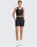G4Free - Ribbed Slim Workout Tank Crop Tops -GF25L339AA-S