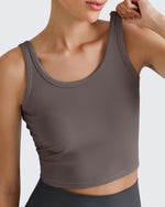 G4Free - Ribbed Slim Workout Tank Crop Tops -GF25L339AA-S