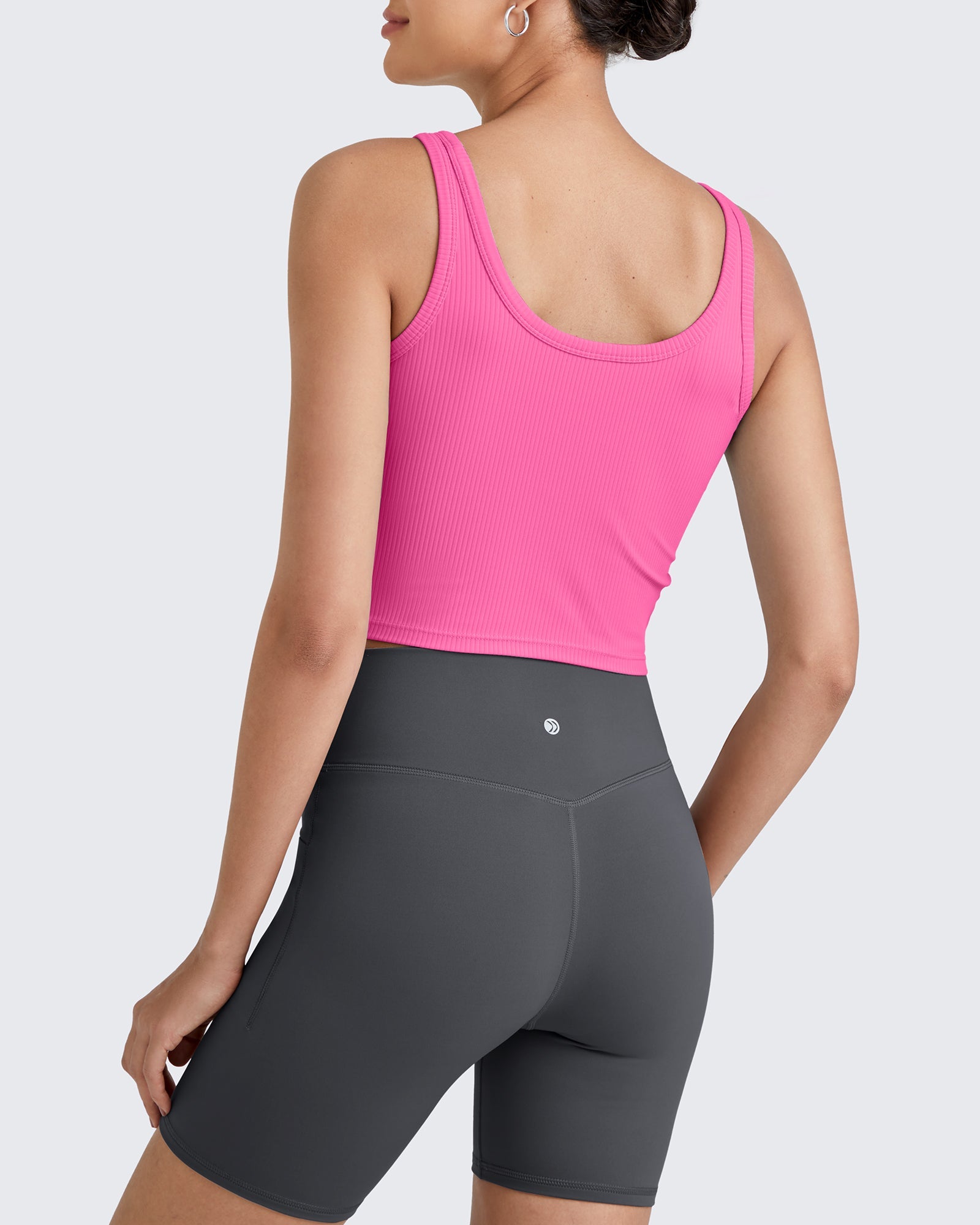 G4Free - Ribbed Slim Workout Tank Crop Tops -GF25L339AA-S