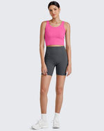 G4Free - Ribbed Slim Workout Tank Crop Tops -GF25L339AA-S