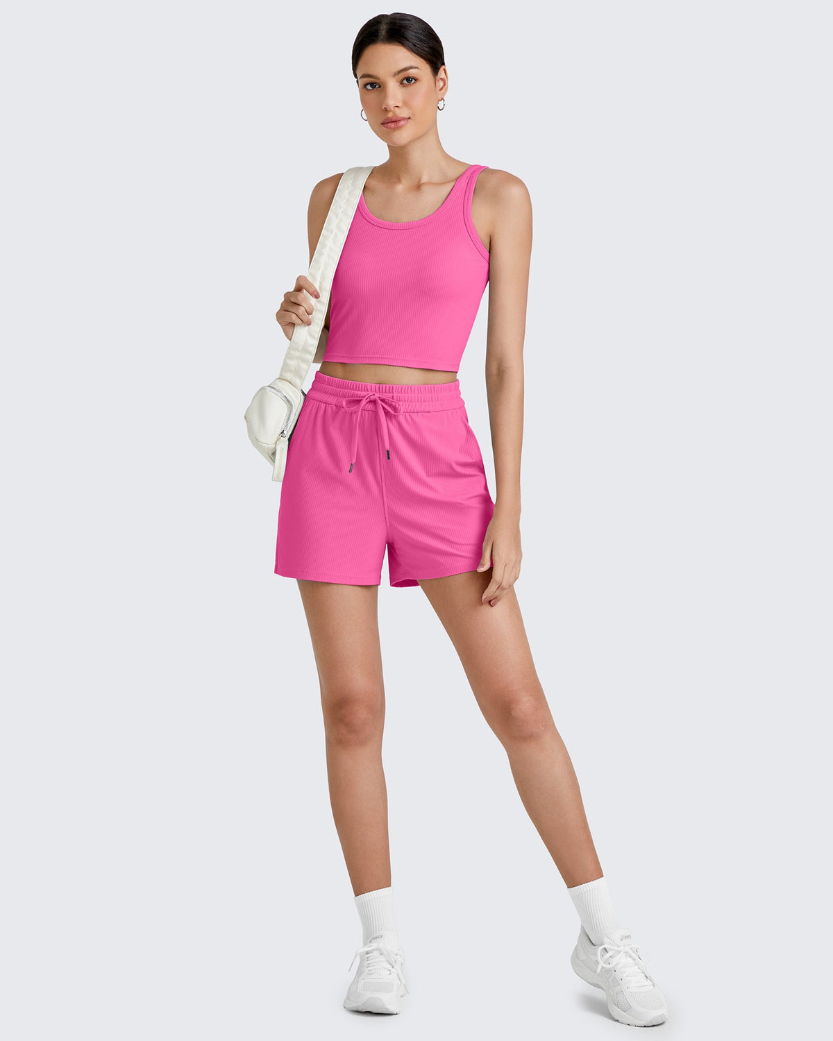 G4Free - Ribbed Slim Workout Tank Crop Tops -GF25L339AA-S