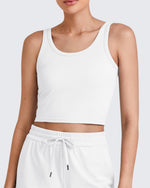 G4Free - Ribbed Slim Workout Tank Crop Tops -GF25L339CA-S