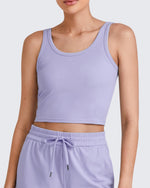 G4Free - Ribbed Slim Workout Tank Crop Tops -GF25L339EA-S