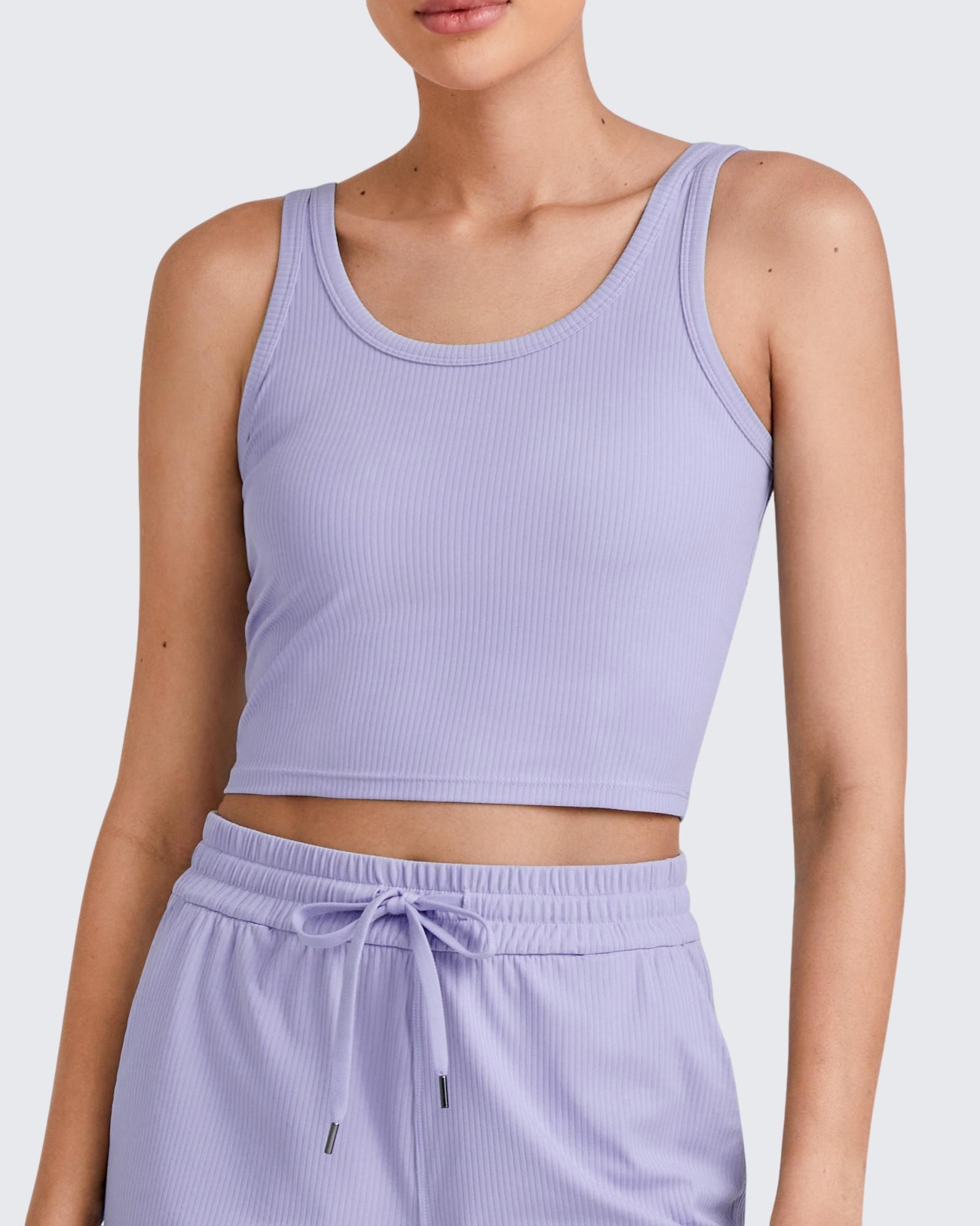 G4Free - Ribbed Slim Workout Tank Crop Tops -GF25L339EA-S