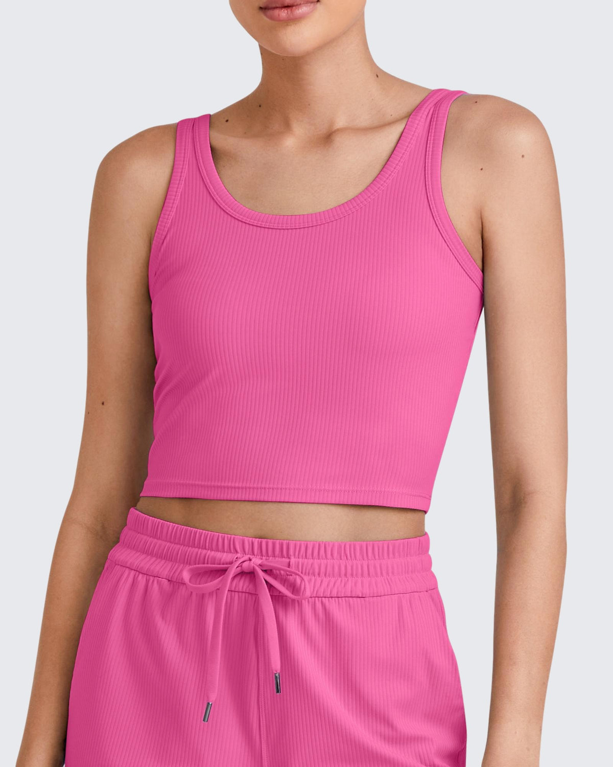 G4Free - Ribbed Slim Workout Tank Crop Tops -GF25L339FA-S