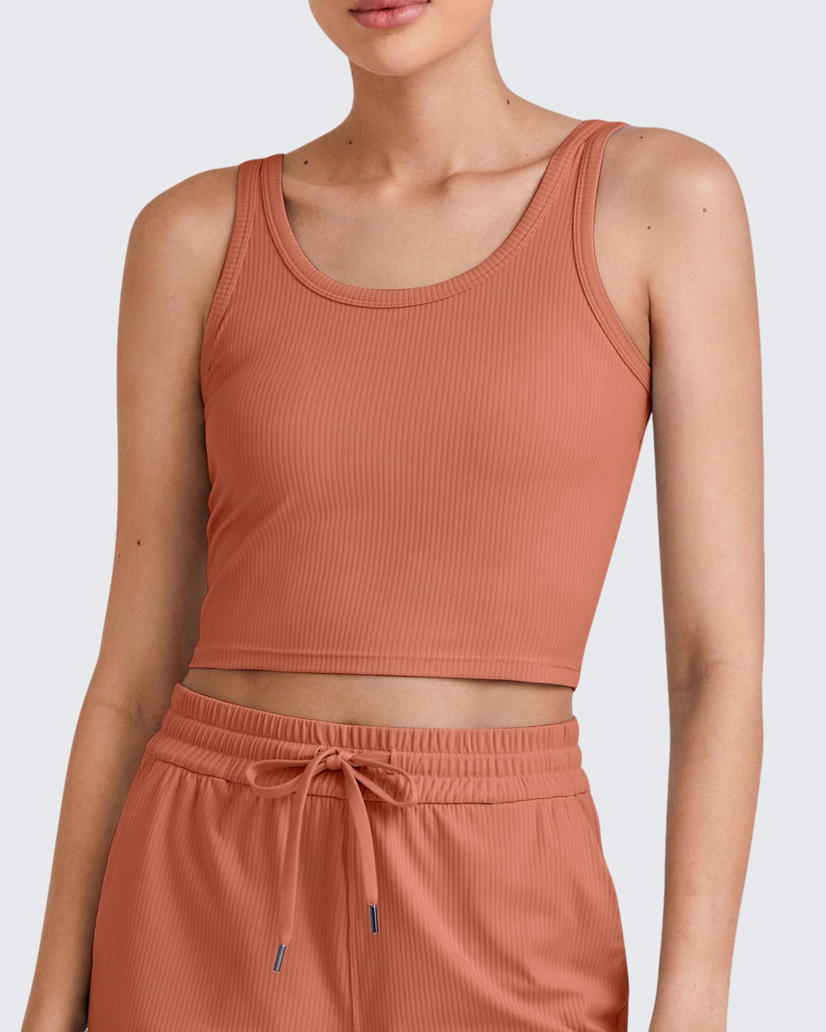 G4Free - Ribbed Slim Workout Tank Crop Tops -GF25L339HA-S