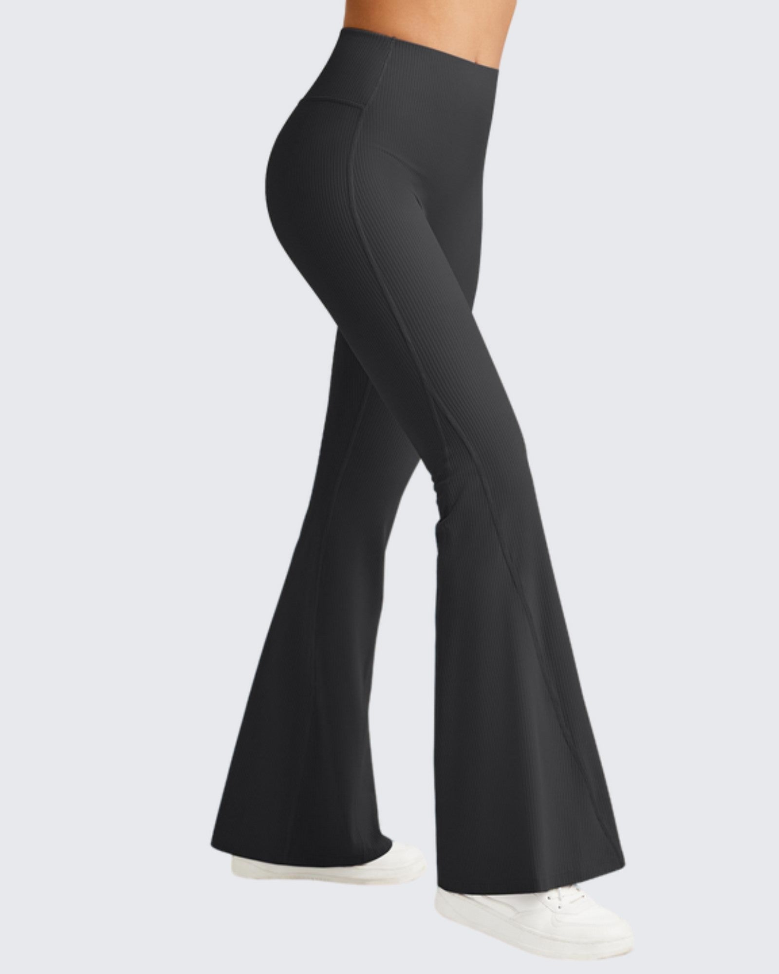 G4Free - Ribbed Tummy Control Flare Yoga Pants -GF25A407AA-S