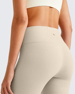 G4Free - Ribbed Tummy Control Flare Yoga Pants -GF25A407AA-S