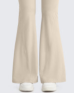 G4Free - Ribbed Tummy Control Flare Yoga Pants -GF25A407AA-S