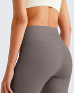 G4Free - Ribbed Tummy Control Flare Yoga Pants -GF25A407AA-S