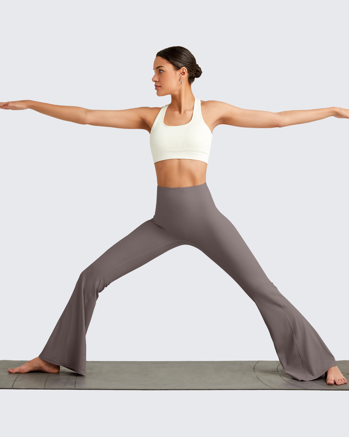 G4Free - Ribbed Tummy Control Flare Yoga Pants -GF25A407AA-S
