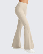 G4Free - Ribbed Tummy Control Flare Yoga Pants -GF25A407CA-S