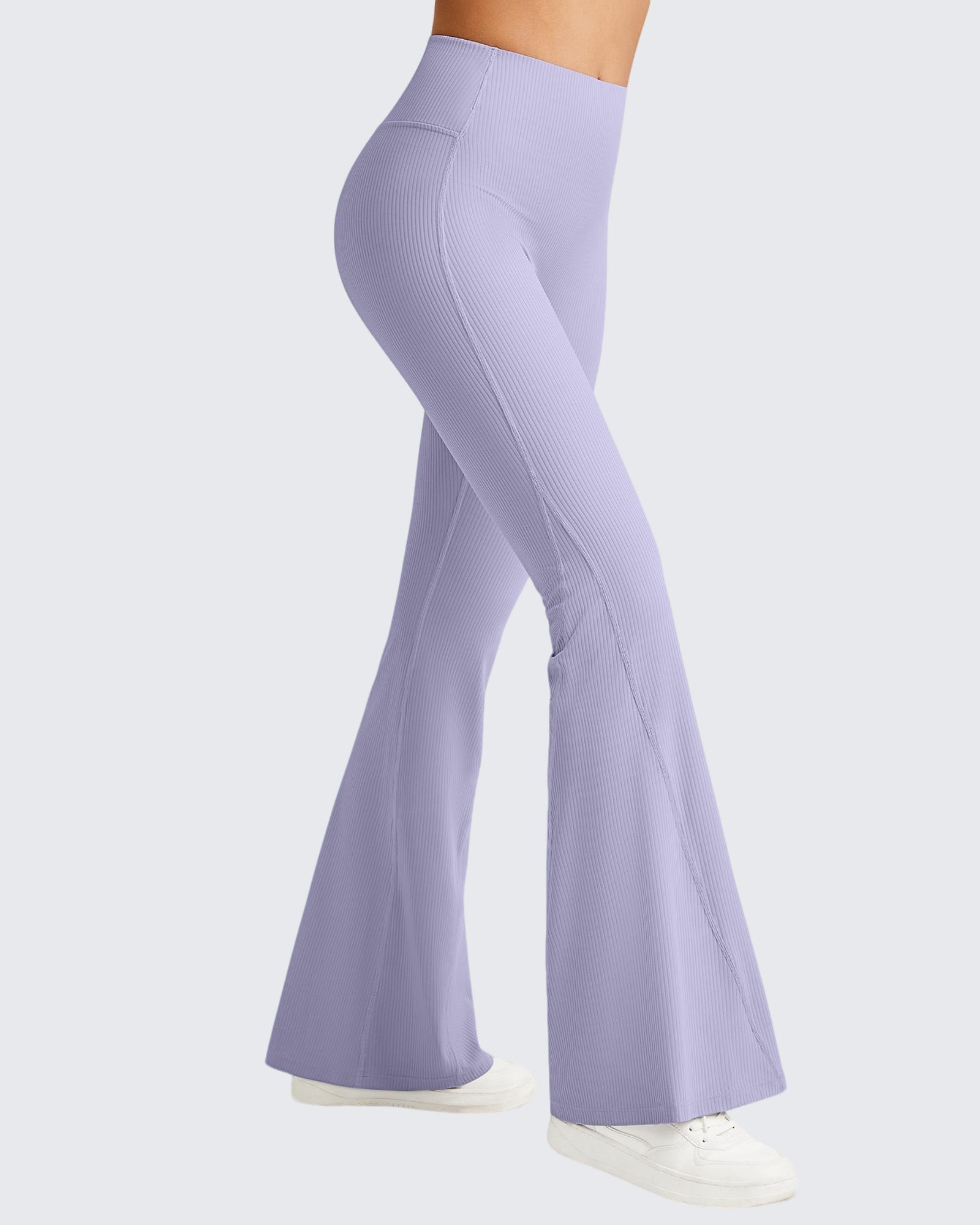 G4Free - Ribbed Tummy Control Flare Yoga Pants -GF25A407DA-S