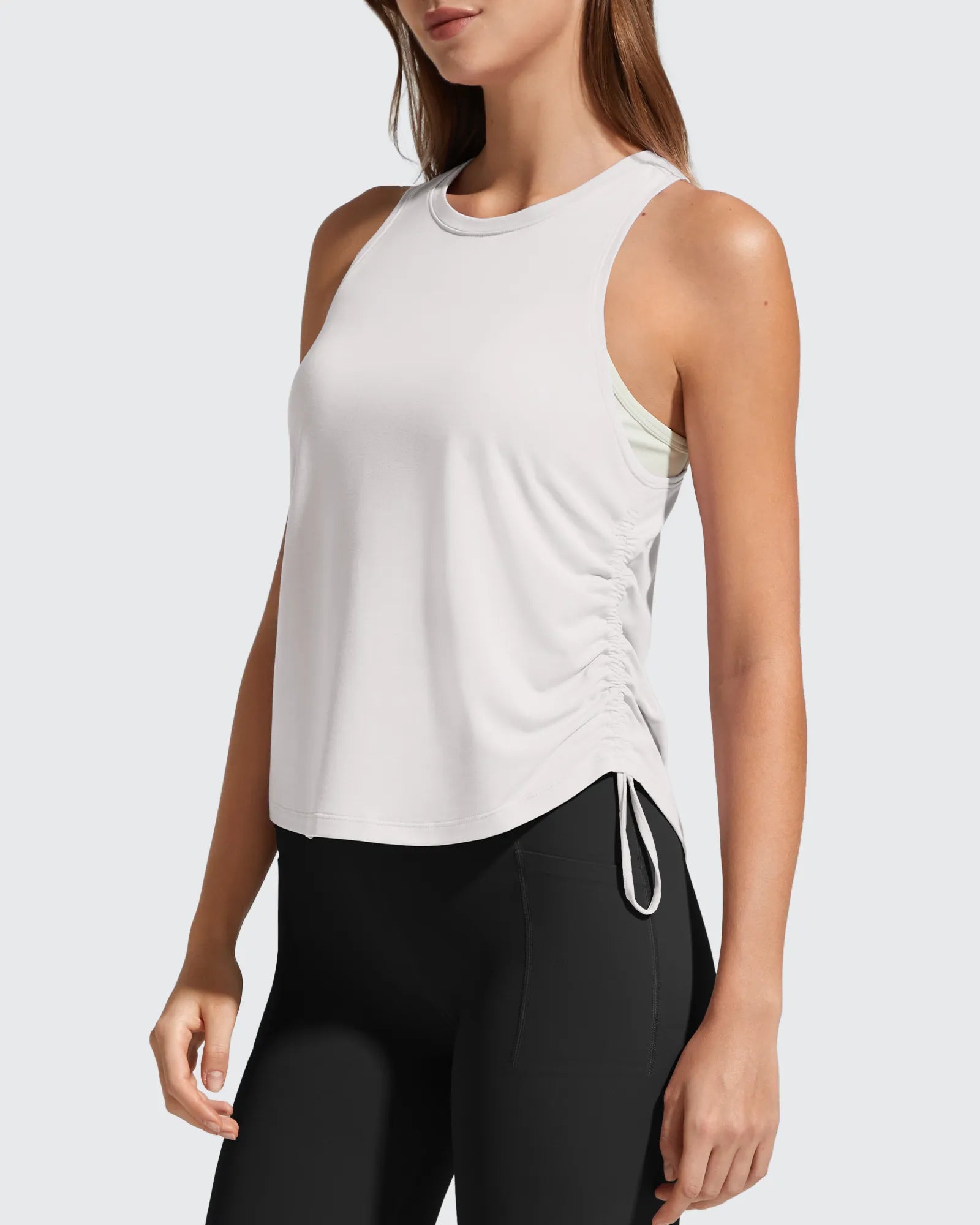 G4Free - Ruch Side High Neck Racerback Muscle Tank Tops -GF26L878B004F-XS