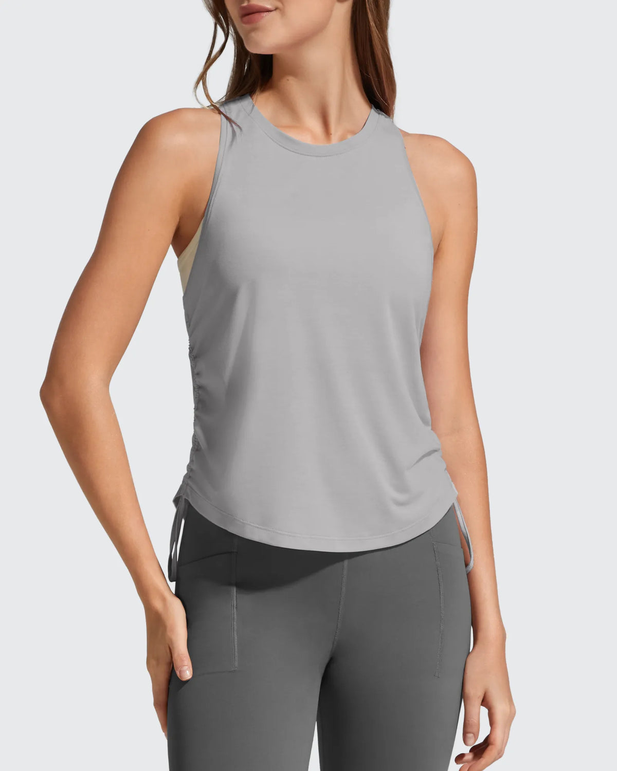 G4Free - Ruch Side High Neck Racerback Muscle Tank Tops -GF26L878I002F-XS