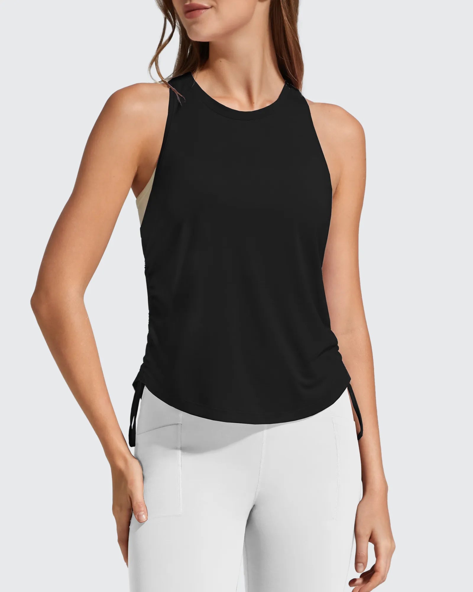 G4Free - Ruch Side High Neck Racerback Muscle Tank Tops -GF26L878I002F-XS