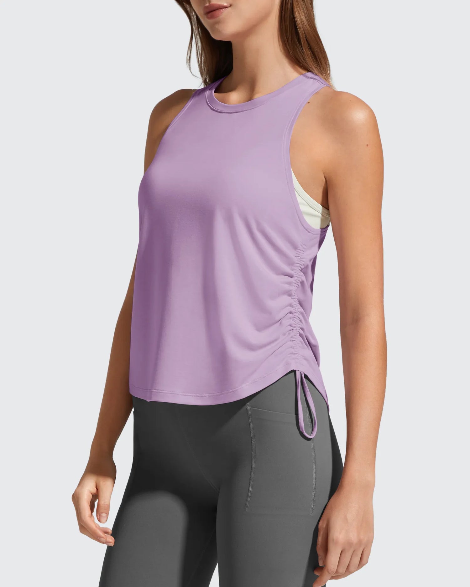 G4Free - Ruch Side High Neck Racerback Muscle Tank Tops -GF26L878I002F-XS