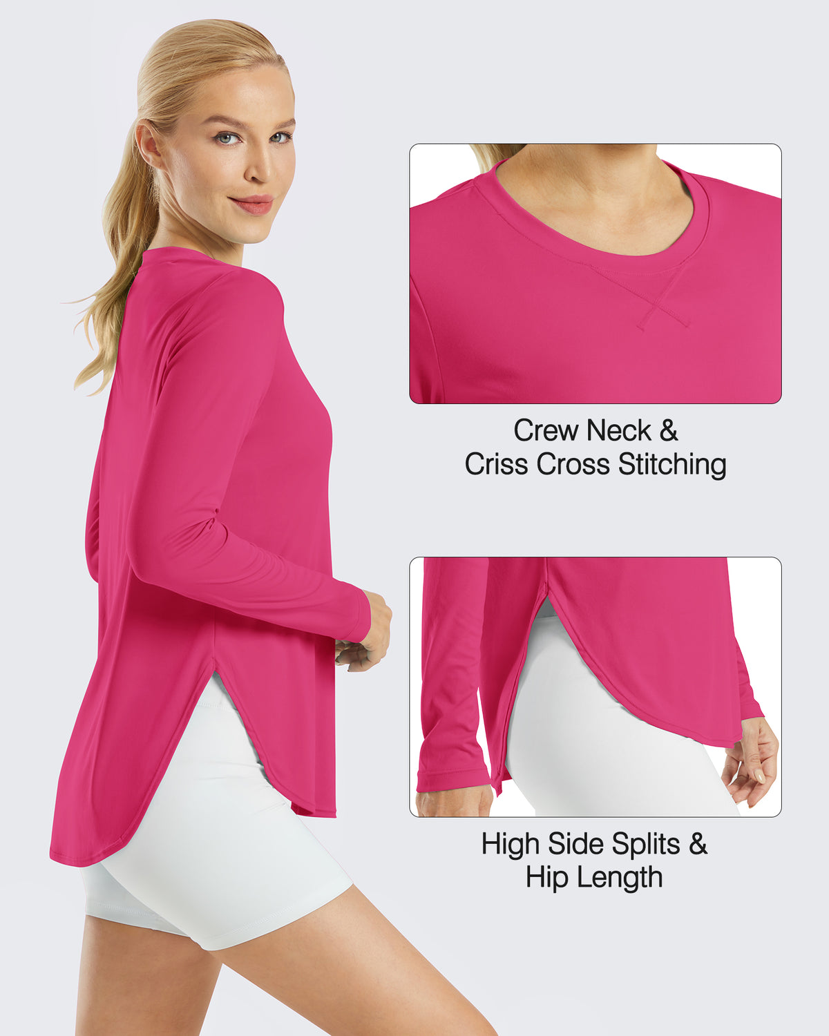 G4Free - Scoop Neck UV Sun Workout Long Sleeve -GF21B003BA-S