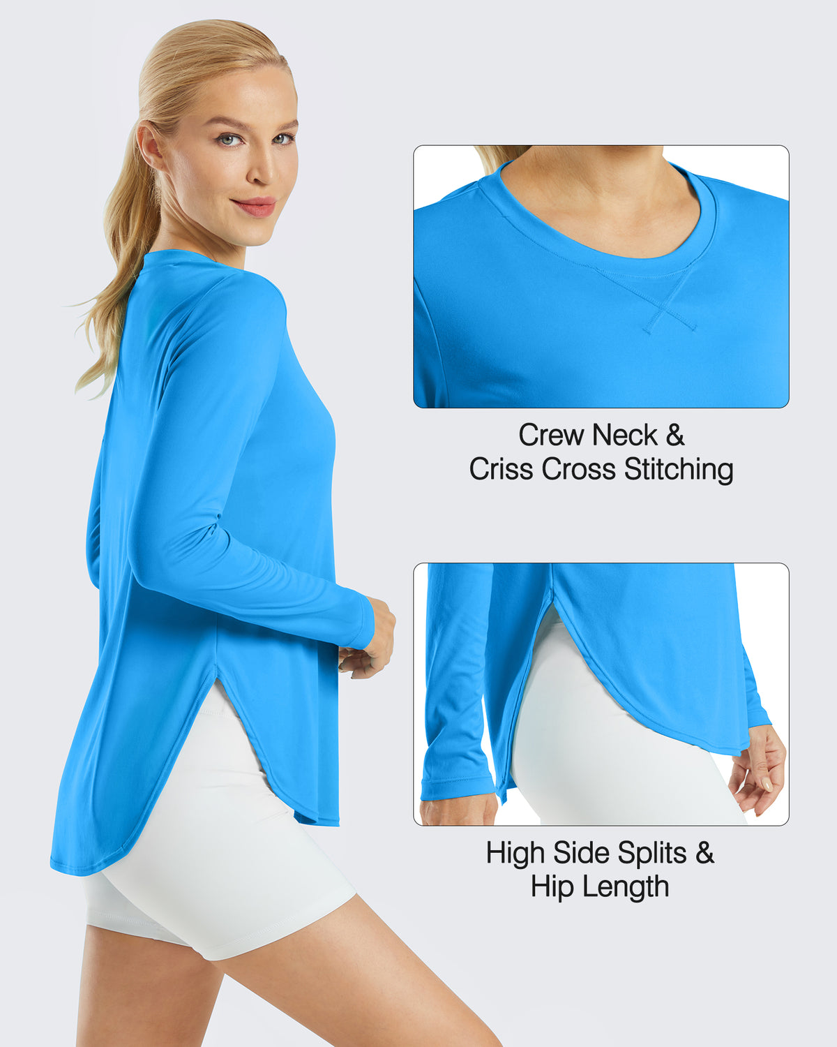 G4Free - Scoop Neck UV Sun Workout Long Sleeve -GF21B003BA-S