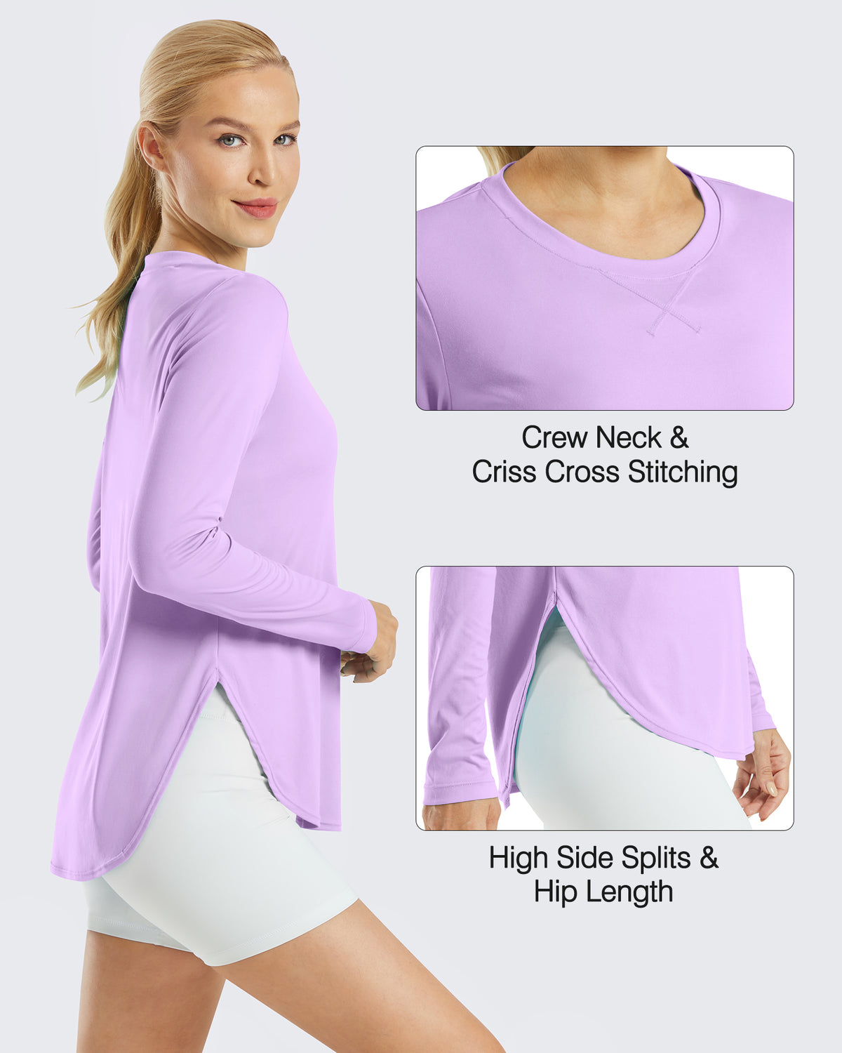 G4Free - Scoop Neck UV Sun Workout Long Sleeve -GF21B003BA-S