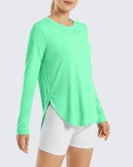 G4Free - Scoop Neck UV Sun Workout Long Sleeve Tops -GF21B003PA-S