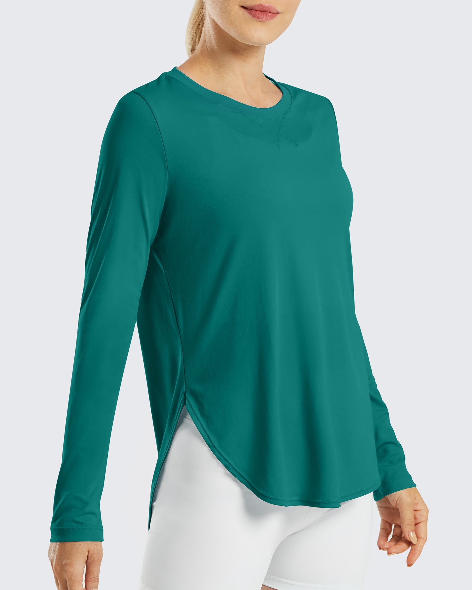 G4Free - Scoop Neck UV Sun Workout Long Sleeve Tops -GF21B003QA-S