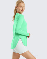 G4Free - Scoop Neck UV Sun Workout Long Sleeve Tops -GF21B003UA-S