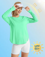 G4Free - Scoop Neck UV Sun Workout Long Sleeve Tops -GF21B003UA-S