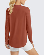G4Free - Scoop Neck UV Sun Workout Long Sleeve Tops -GF21B003UA-S