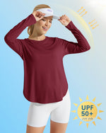 G4Free - Scoop Neck UV Sun Workout Long Sleeve Tops -GF21B003UA-S