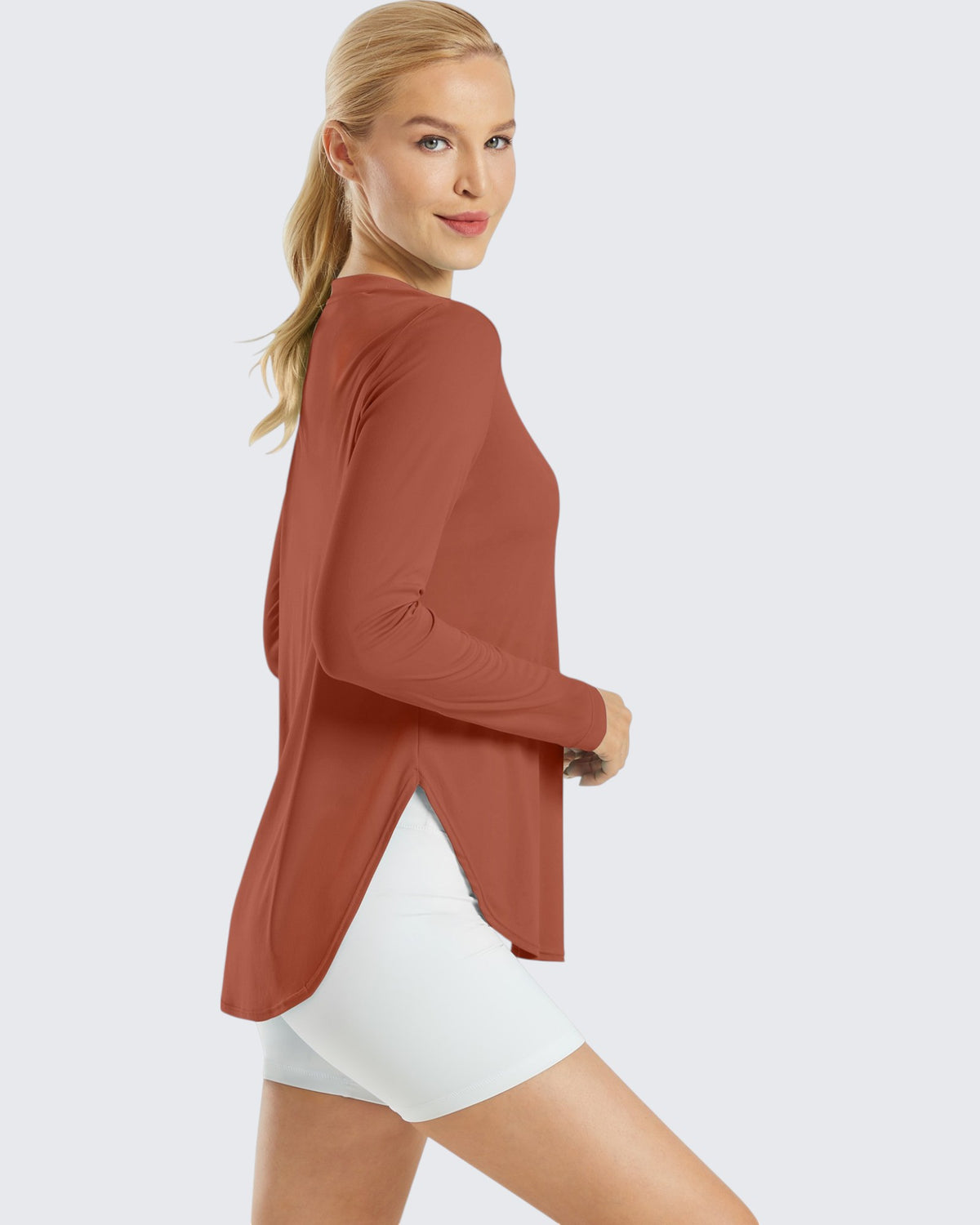 G4Free - Scoop Neck UV Sun Workout Long Sleeve Tops -GF21B003UA-S