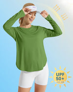 G4Free - Scoop Neck UV Sun Workout Long Sleeve Tops -GF21B003UA-S
