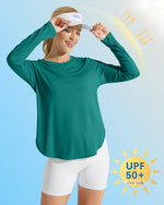 G4Free - Scoop Neck UV Sun Workout Long Sleeve Tops -GF21B003UA-S