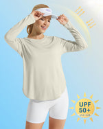 G4Free - Scoop Neck UV Sun Workout Long Sleeve Tops -GF21B003UA-S