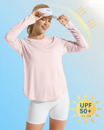 G4Free - Scoop Neck UV Sun Workout Long Sleeve Tops -GF21B003UA-S