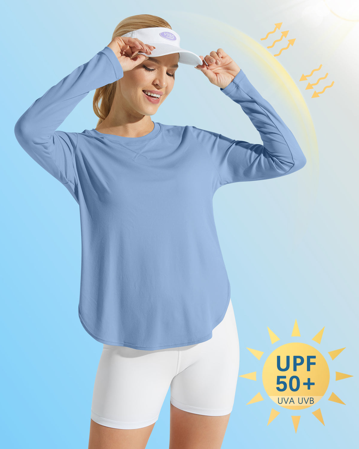 G4Free - Scoop Neck UV Sun Workout Long Sleeve Tops -GF21B003UA-S