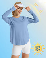 G4Free - Scoop Neck UV Sun Workout Long Sleeve Tops -GF21B003UA-S