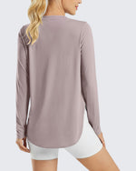 G4Free - Scoop Neck UV Sun Workout Long Sleeve Tops -GF21B003UA-S