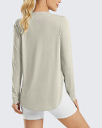 G4Free - Scoop Neck UV Sun Workout Long Sleeve Tops -GF21B003UA-S