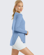 G4Free - Scoop Neck UV Sun Workout Long Sleeve Tops -GF21B003UA-S